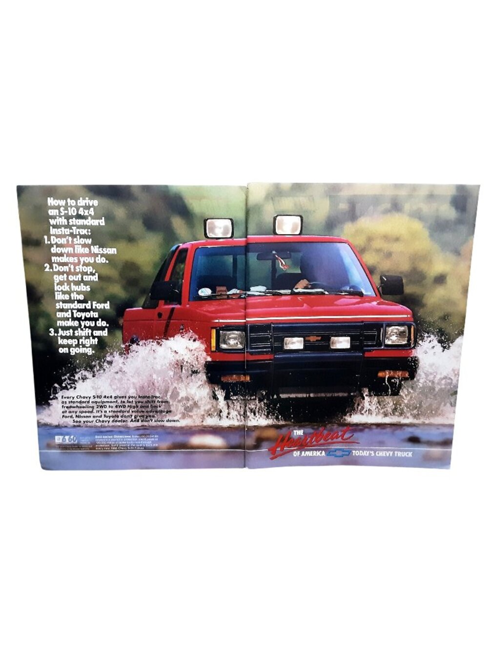1987 Chevy S10 4x4 Pickup Truck 2 Page Vintage Print Ad Chevrolet